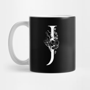 Letter J Monogram - Floral Initial Mug